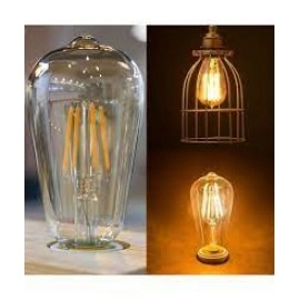 Pack de 6 ampoules led filament vintage - 4W - E27 - décorative - 220 V